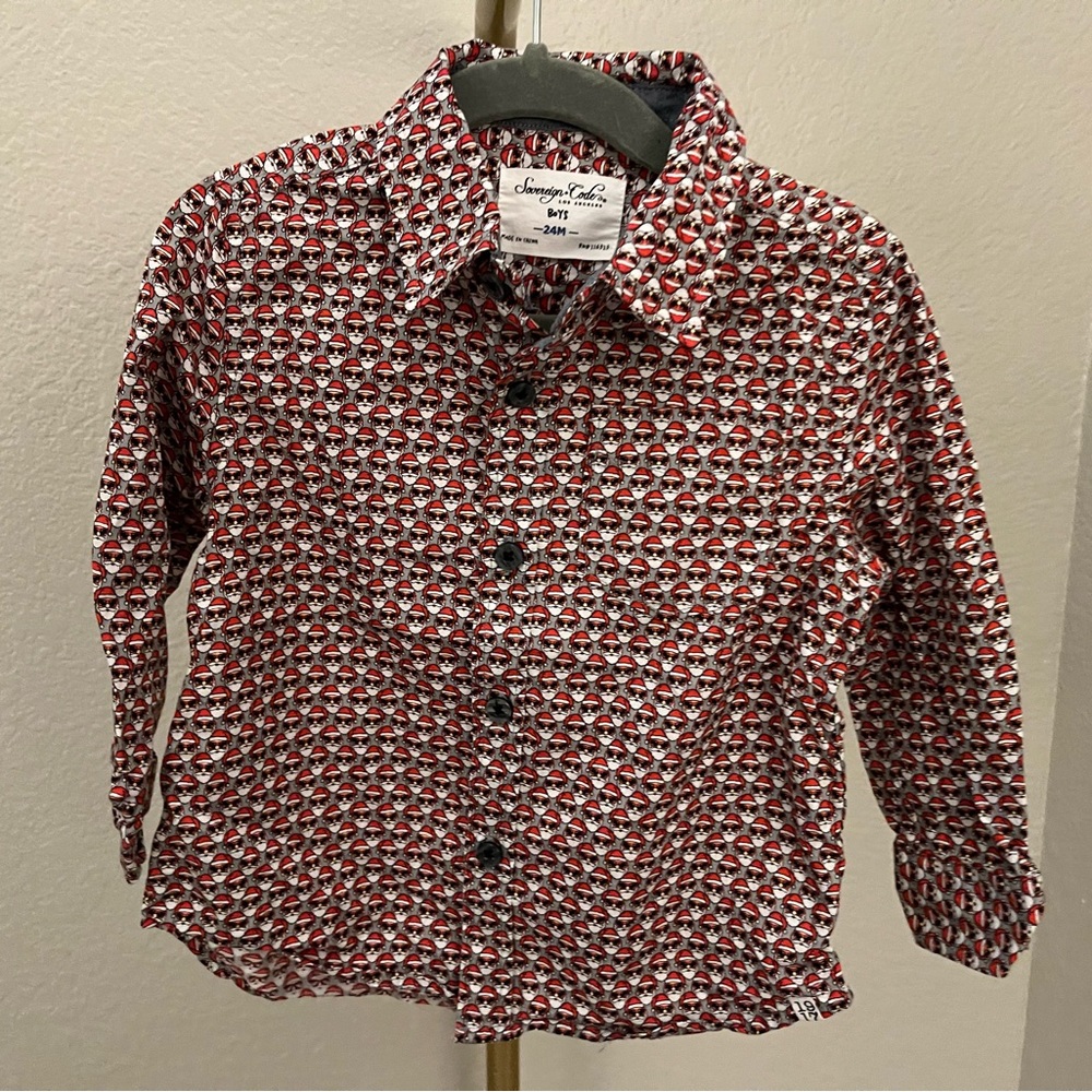 Santa Boys Button Up Dress Shirt